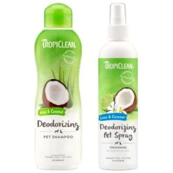 TropiClean Deodorizing Aloe & Coconut Dog & Cat Shampoo & TropiClean Lime & Coconut Deodorizing Dog & Cat Spray