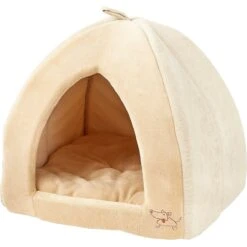 Best Pet Supplies Fleece Tent Covered Cat & Dog Bed, Tan -Dog Supplies 107132 PT2. AC SS1800 V1566250839