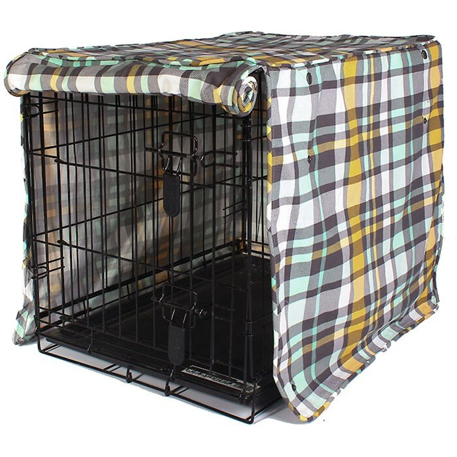 Molly Mutt Dog Crate Cover, Northwestern Girls, Plaid 3 Molly Mutt Dog Crate Cover, Northwestern Girls, Plaid