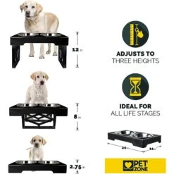 Pet Zone Designer Diner Adjustable Elevated Dog & Cat Bowls, 7-cup -Dog Supplies 115664 PT2. AC SS1800 V1639016588