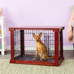 Merry Products Double Door Furniture Style Dog Crate, Mahogany 13 Merry Products Double Door Furniture Style Dog Crate, Mahogany -Dog Supplies 118021 PT4. AC SS1800 V1562180681