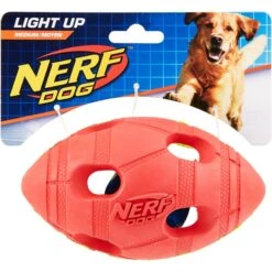 Nerf Dog Light Up Bash Football Dog Toy, Medium -Dog Supplies 121900 PT3. AC SS1800 V1531558340
