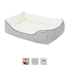 Frisco Sherpa Rectangular Bolster Cat & Dog Bed -Dog Supplies 144851 PT2. AC SS1800 V1566404560