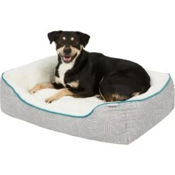 Frisco Sherpa Rectangular Bolster Cat & Dog Bed -Dog Supplies 144851 PT4. AC SS1800 V1578442937