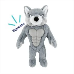 Frisco Wolf Muscle Plush Squeaky Dog Toy -Dog Supplies 147082 PT2. AC SS1800 V1691776574