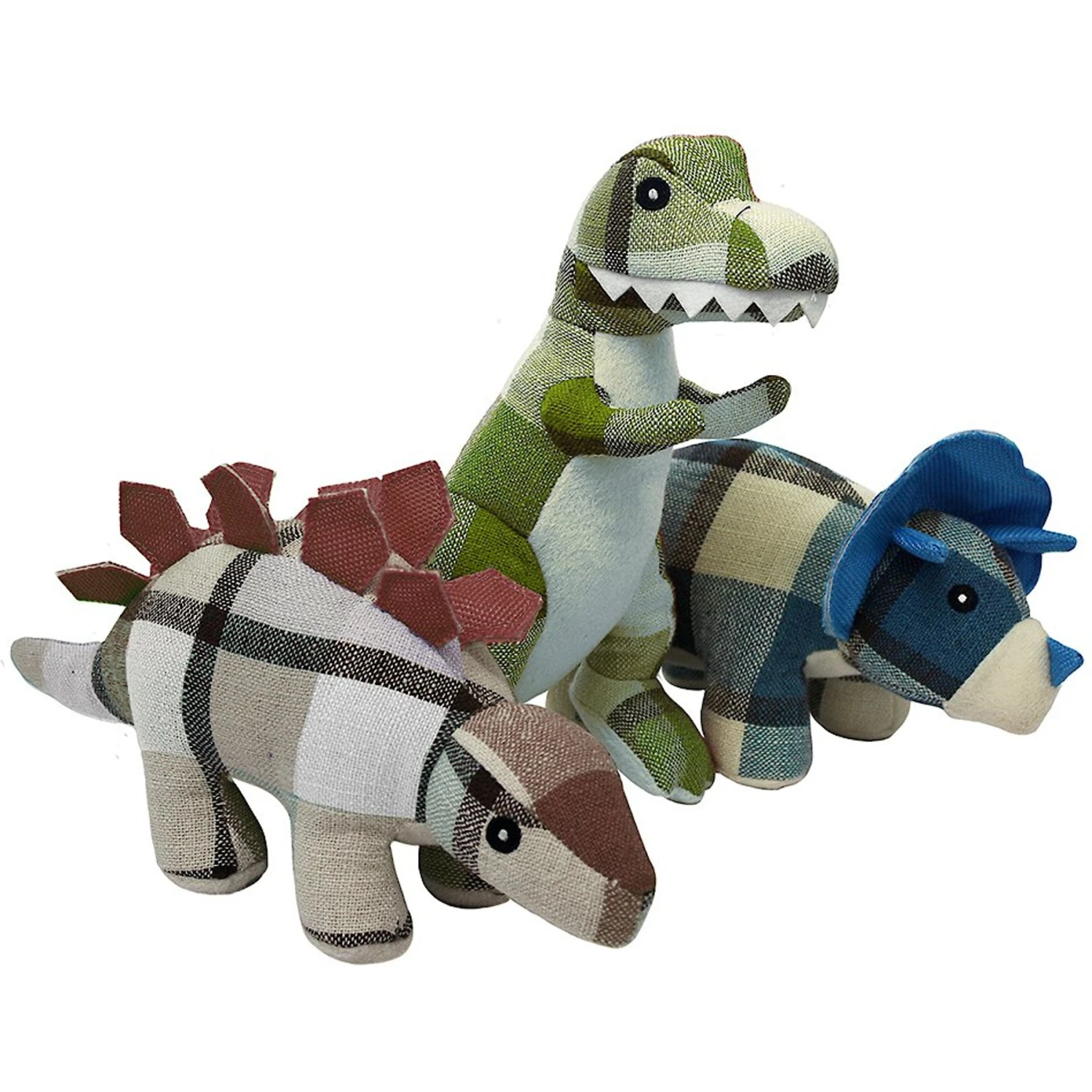 Multipet Plaidosaurus Squeaky Plush Dog Toy, Character Varies 4 Multipet Plaidosaurus Squeaky Plush Dog Toy, Character Varies - Image 2