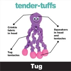 Snuggle Puppy Tender Tuffs Orange Octopus Tug-of-War Squeaky Dog Toy -Dog Supplies 155747 PT2. AC SS1800 V1667518101