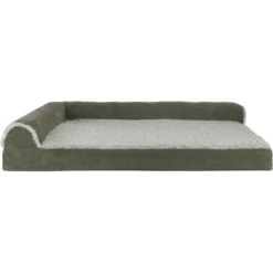 FurHaven Two-Tone Deluxe Chaise Memory Top Cat & Dog Bed With Removable Cover -Dog Supplies 176268 PT2. AC SS1800 V1606806723