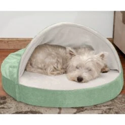 FurHaven Microvelvet Snuggery Gel Top Covered Cat & Dog Bed With Removable Cover