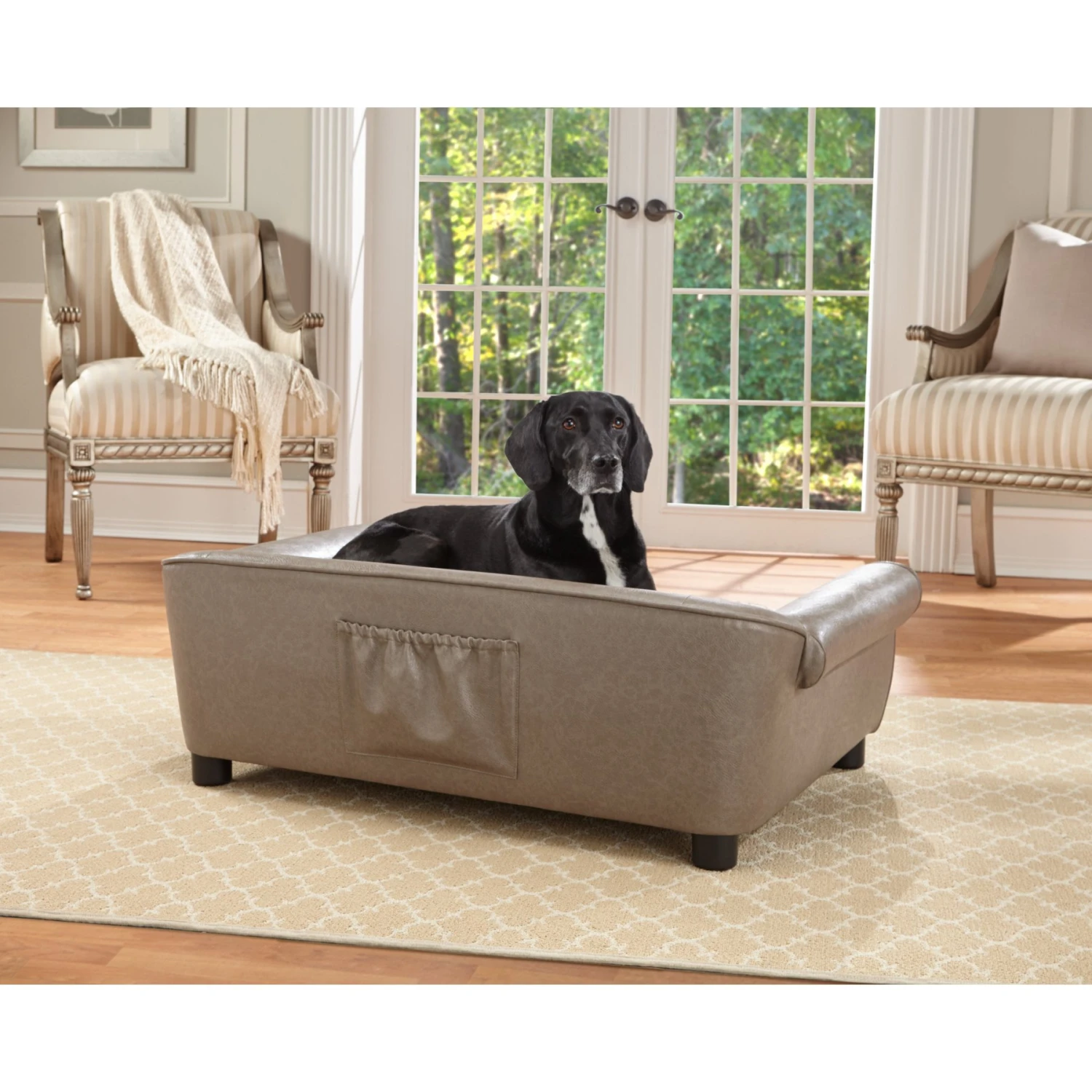 Enchanted Home Pet Rockwell Sofa Dog Bed With Removable Cover, Large, Pewter 5 Enchanted Home Pet Rockwell Sofa Dog Bed With Removable Cover, Large, Pewter - Image 3