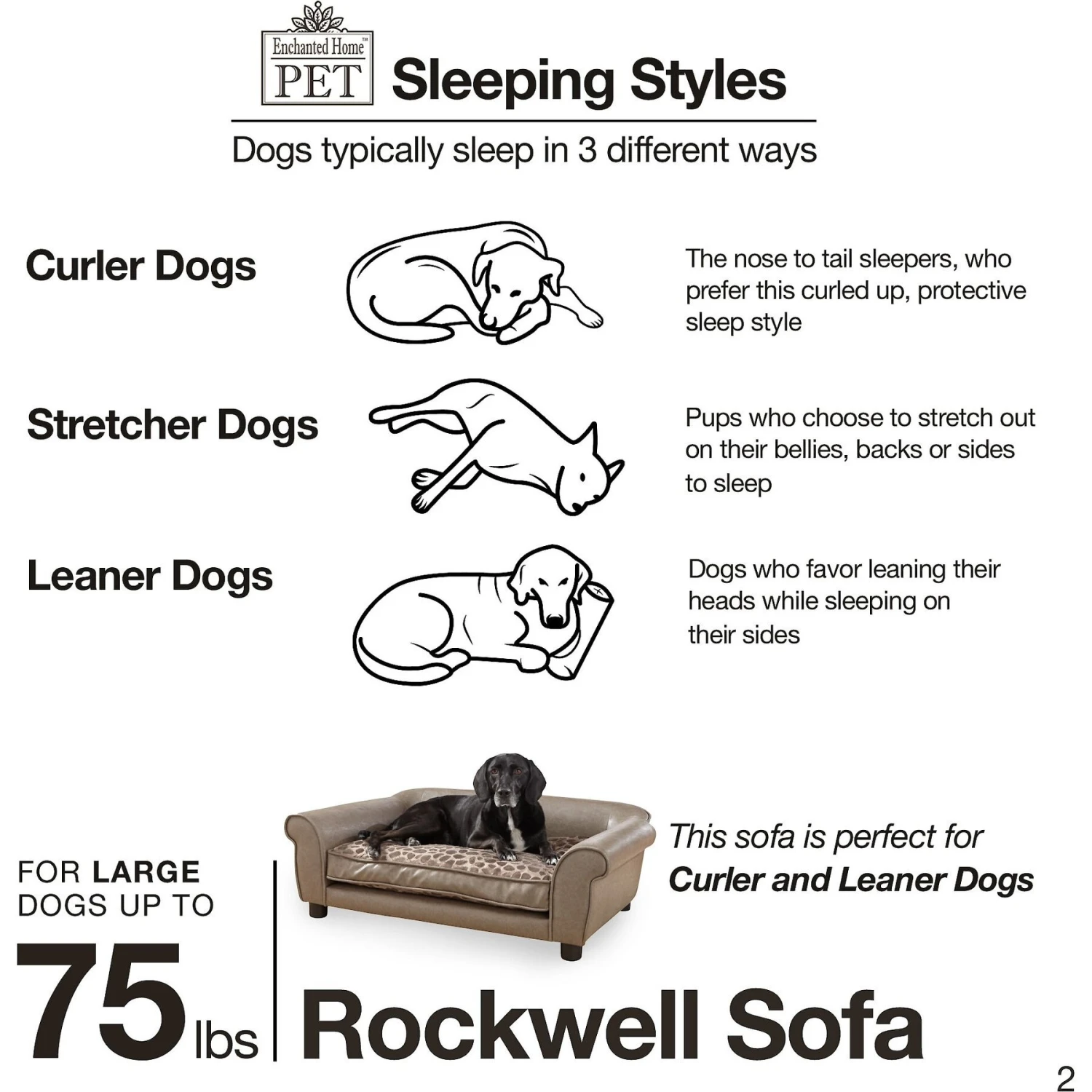 Enchanted Home Pet Rockwell Sofa Dog Bed With Removable Cover, Large, Pewter 8 Enchanted Home Pet Rockwell Sofa Dog Bed With Removable Cover, Large, Pewter - Image 6