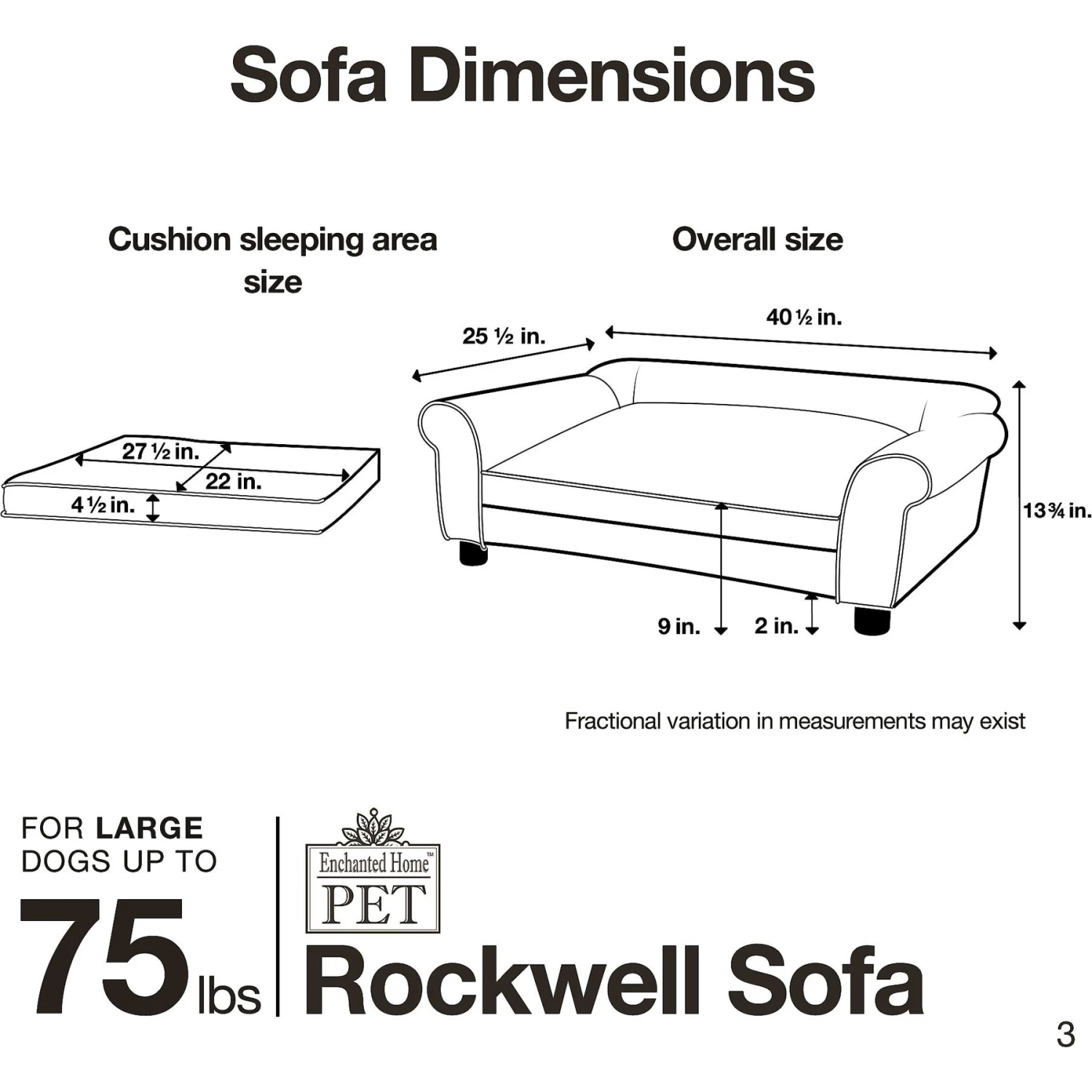 Enchanted Home Pet Rockwell Sofa Dog Bed With Removable Cover, Large, Pewter 9 Enchanted Home Pet Rockwell Sofa Dog Bed With Removable Cover, Large, Pewter - Image 7