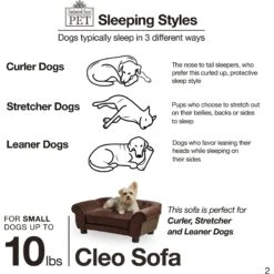 Enchanted Home Pet Cleo Sofa Cat & Dog Bed With Removable Cover, Small -Dog Supplies 180306 PT5. AC SS1800 V1563226370