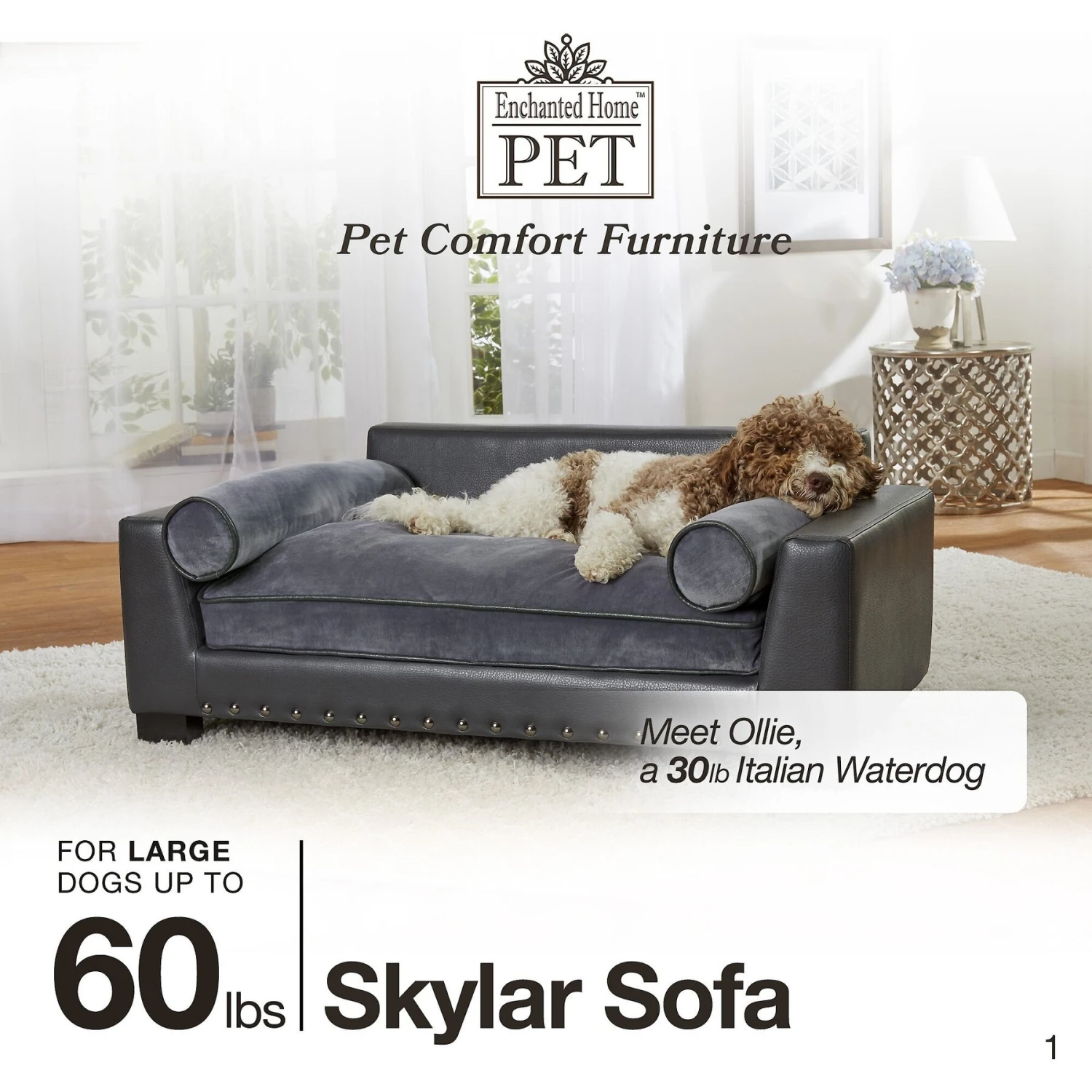 Enchanted Home Pet Skylar Sofa Dog Bed With Removable Cover, Large 7 Enchanted Home Pet Skylar Sofa Dog Bed With Removable Cover, Large - Image 5