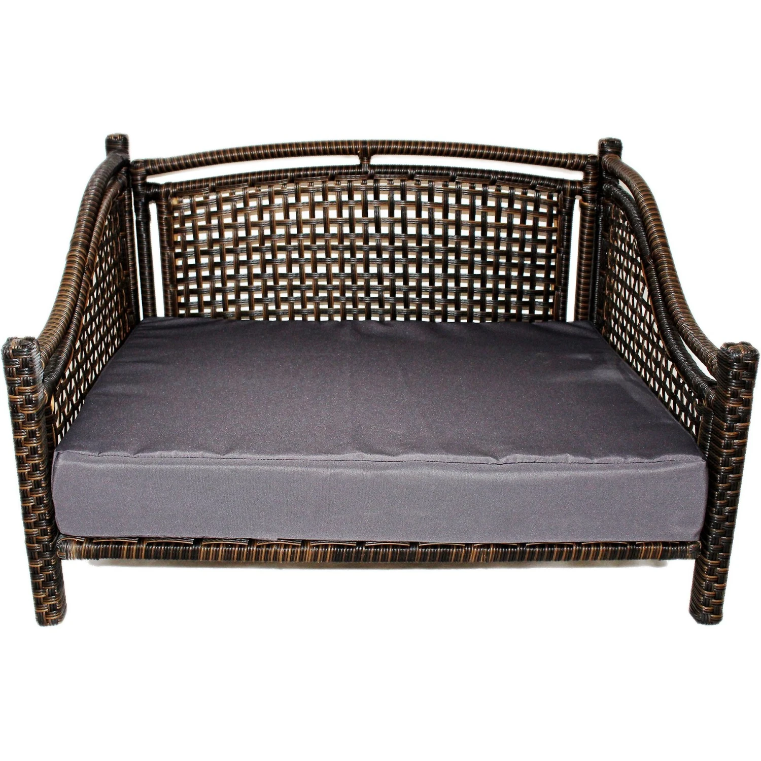 Iconic Pet Maharaja Rattan Sofa Cat & Dog Bed With Removable Cover, Caramel & Mocha 5 Iconic Pet Maharaja Rattan Sofa Cat & Dog Bed With Removable Cover, Caramel & Mocha - Image 3