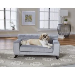 Enchanted Home Pet Mason Sofa Dog Bed With Removable Cover, Grey, Medium -Dog Supplies 194195 PT2. AC SS1800 V1566415563