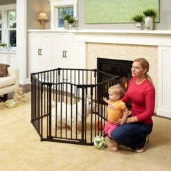 North States 3-in-1 Arched Metal Superyard Dog Gate, Bronze -Dog Supplies 200615 PT3. AC SS1800 V1569015849