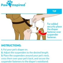 Paw Inspired Dog Diaper Suspenders -Dog Supplies 208513 PT7. AC SS1800 V1640880101