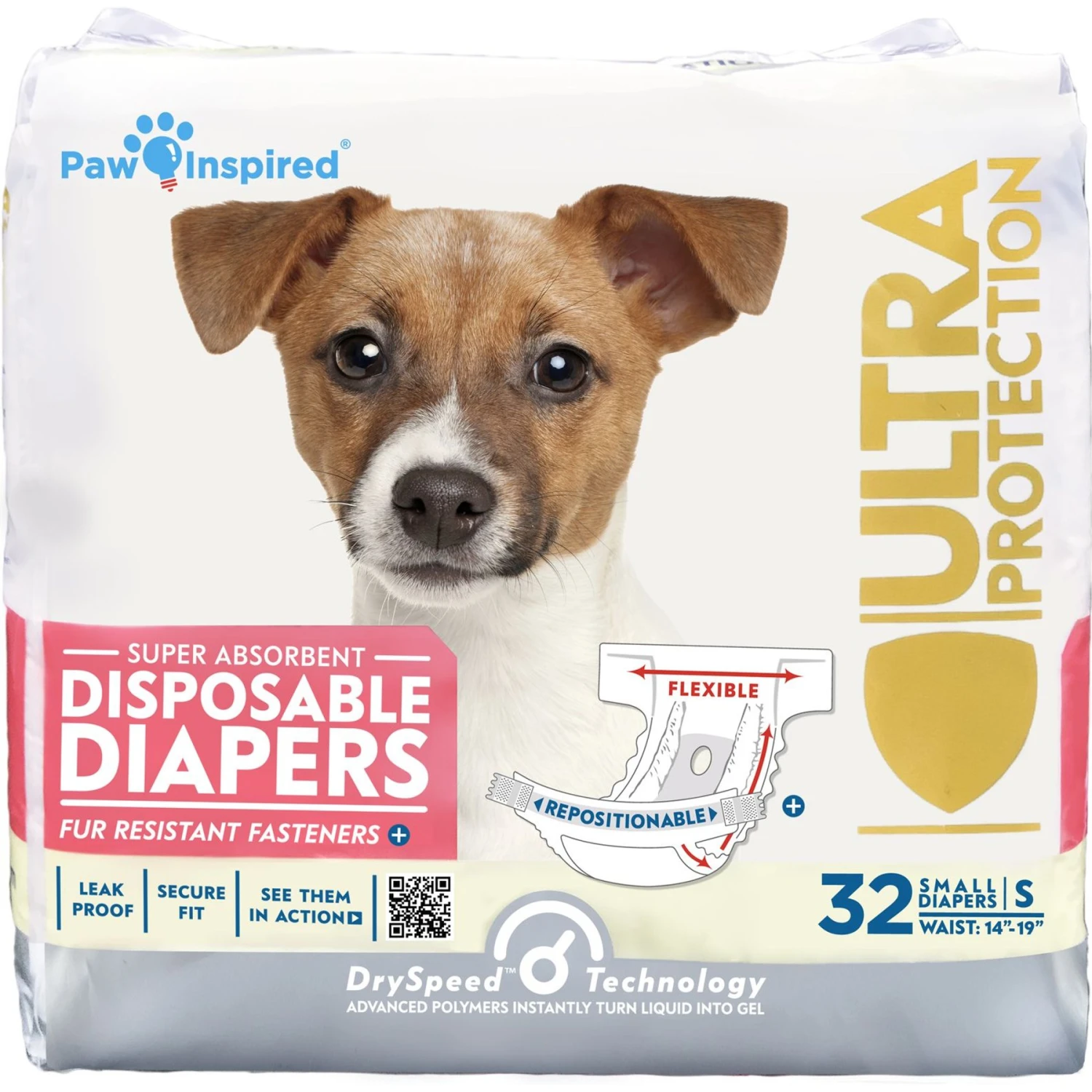 Paw Inspired Ultra Protection Disposable Female Dog Diapers 3 Paw Inspired Ultra Protection Disposable Female Dog Diapers