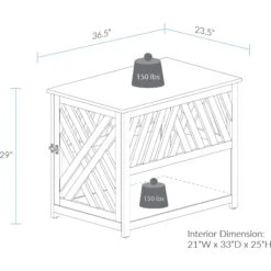 Casual Home Modern Lattice Single Door Furniture Style Dog Crate & End Table -Dog Supplies 209980 pt4. AC SS1800 V1573855096