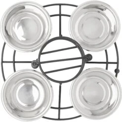 Frisco Multi Pet Feeding 4-Bowls Stainless Steel Dog & Cat Bowls, 0.5 Cup -Dog Supplies 213787 PT3. AC SS1800 V1599238894