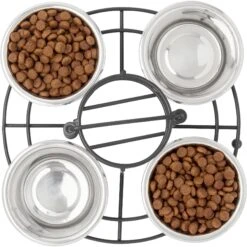 Frisco Multi Pet Feeding 4-Bowls Stainless Steel Dog & Cat Bowls, 0.5 Cup -Dog Supplies 213787 PT4. AC SS1800 V1599240375