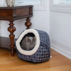 Armarkat Cuddle Cave Dog & Cat Bed, Blue Checkered 13 Armarkat Cuddle Cave Dog & Cat Bed, Blue Checkered -Dog Supplies 219068 PT4. AC SS1800 V1603334199