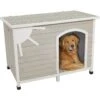 MidWest Eillo Folding Outdoor Wood Dog House, Beige -Dog Supplies 226370 MAIN. AC SS1800 V1583958494