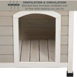 MidWest Eillo Folding Outdoor Wood Dog House, Beige -Dog Supplies 226370 PT6. AC SS1800 V1583958789