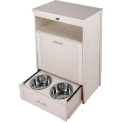 New Age Pet Dog Food Pantry W/ Double Bowl