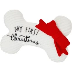 Dog Supplies 48 Frisco Holiday My First Christmas Bone Plush Squeaky Dog Toy