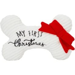 Frisco Holiday My First Christmas Bone Plush Squeaky Dog Toy -Dog Supplies 233166 PT3. AC SS1800 V1600707130