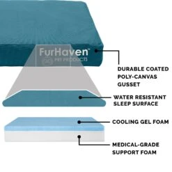 FurHaven Deluxe Oxford Cooling Gel Indoor/Outdoor Dog & Cat Bed With Removable Cover -Dog Supplies 238827 PT5. AC SS1800 V1627611699