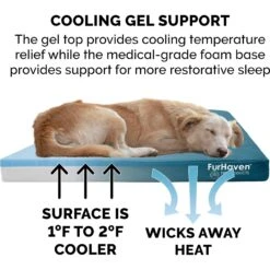 FurHaven Deluxe Oxford Cooling Gel Indoor/Outdoor Dog & Cat Bed With Removable Cover -Dog Supplies 238827 PT6. AC SS1800 V1627619801