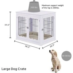 Unipaws End Table Wooden Dog Crate -Dog Supplies 241611 PT5. AC SS1800 V1600385486