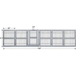 Unipaws 6 Panel Wooden Wire Dog Gate -Dog Supplies 241637 PT1. AC SS1800 V1593630068