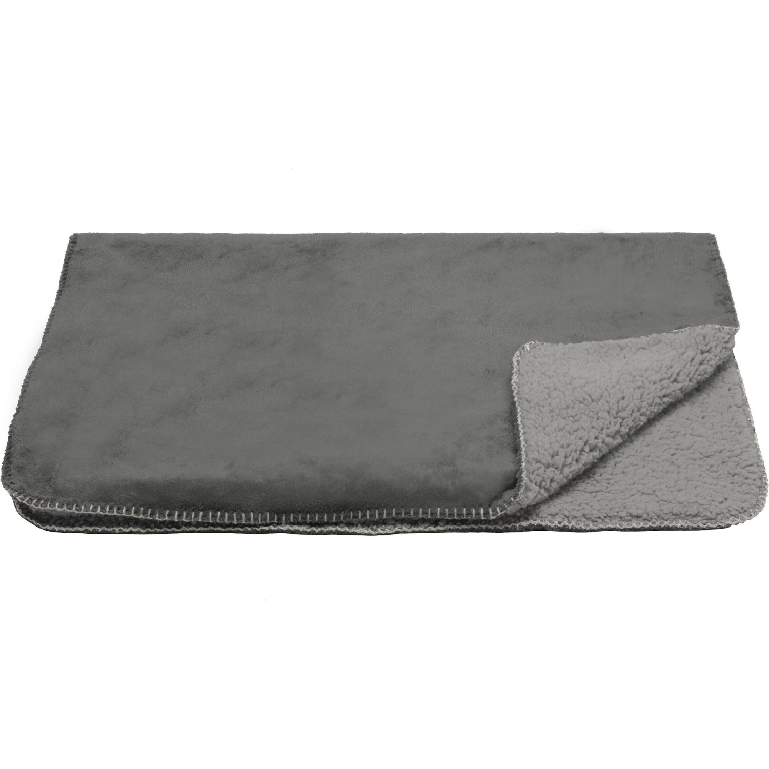 FurHaven Orthopedic Plush & Suede Sofa Dog & Cat Bed & Blanket, Gray, Large 7 FurHaven Orthopedic Plush & Suede Sofa Dog & Cat Bed & Blanket, Gray, Large - Image 5