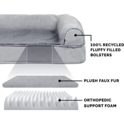 FurHaven Orthopedic Plush & Suede Sofa Dog & Cat Bed & Blanket, Gray, Large 16 FurHaven Orthopedic Plush & Suede Sofa Dog & Cat Bed & Blanket, Gray, Large -Dog Supplies 242797 PT5. AC SS1800 V1625249897