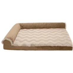 FurHaven Wave Fur & Velvet Orthopedic Deluxe Chaise Dog & Cat Bed -Dog Supplies 244378 PT2. AC SS1800 V1611070469