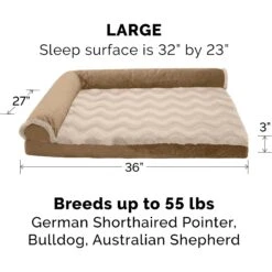 FurHaven Wave Fur & Velvet Orthopedic Deluxe Chaise Dog & Cat Bed -Dog Supplies 244378 PT4. AC SS1800 V1667227088