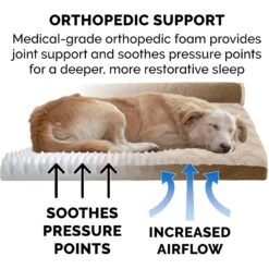 FurHaven Wave Fur & Velvet Orthopedic Deluxe Chaise Dog & Cat Bed -Dog Supplies 244378 PT6. AC SS1800 V1611070475