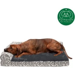 FurHaven Southwest Kilim Cooling Gel Deluxe Chaise Dog & Cat Bed -Dog Supplies 244452 PT3. AC SS1800 V1602308474