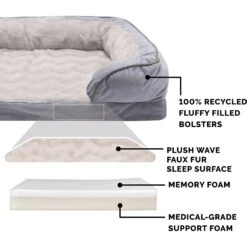 FurHaven Velvet Waves Perfect Comfort Memory Foam Bolster Cat & Dog Bed With Removable Cover -Dog Supplies 244642 PT5. AC SS1800 V1602830775
