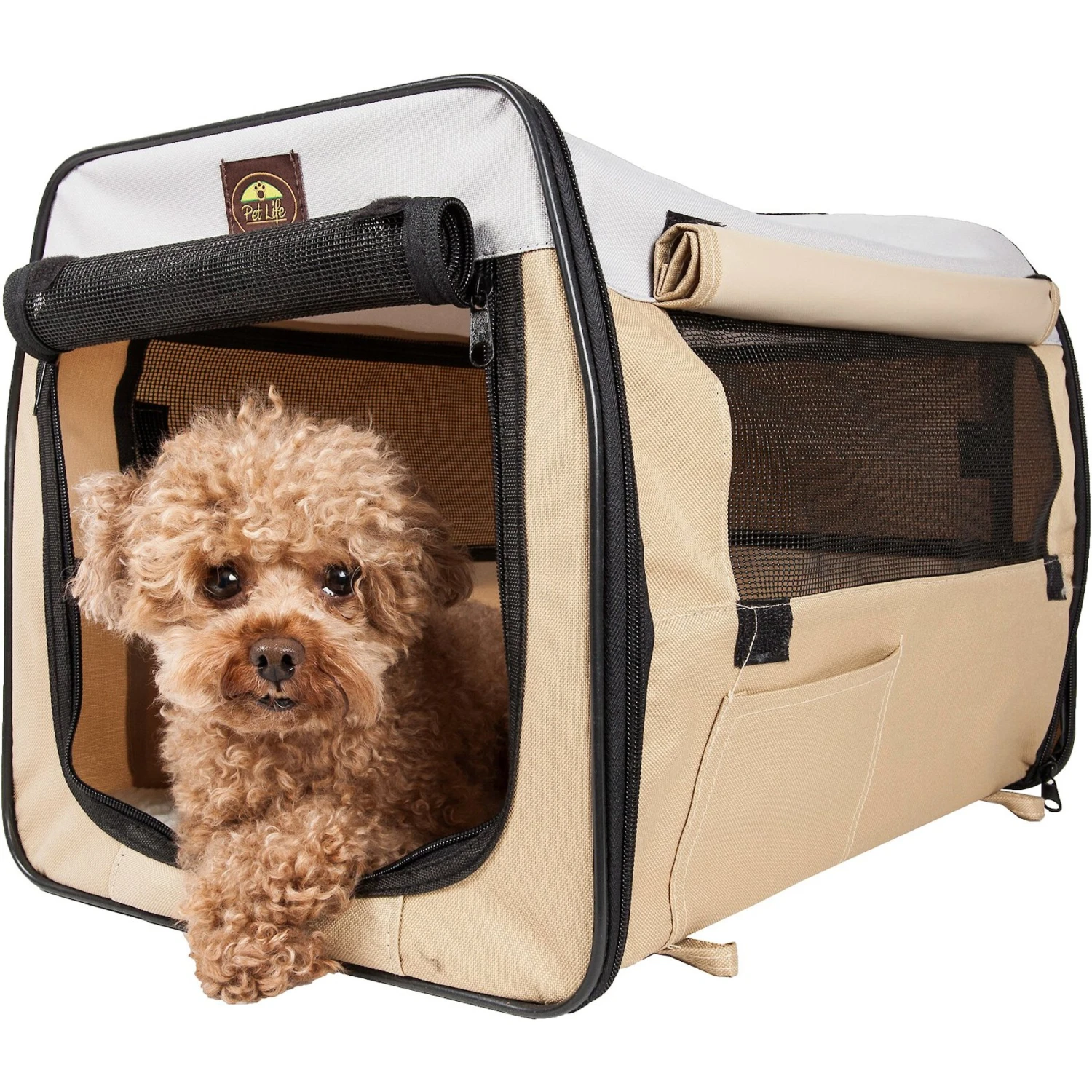 Pet Life Folding Zippered Wire-Framed Dog Crate 3 Pet Life Folding Zippered Wire-Framed Dog Crate
