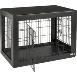 Frisco Double Door Furniture Style Dog Crate, Black -Dog Supplies 253026 PT5. AC SS1800 V1617644239