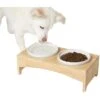 Frisco Ceramic Dog & Cat Double Diner With Elevated Wood Stand -Dog Supplies 256052 MAIN. AC SS1800 V1616074701