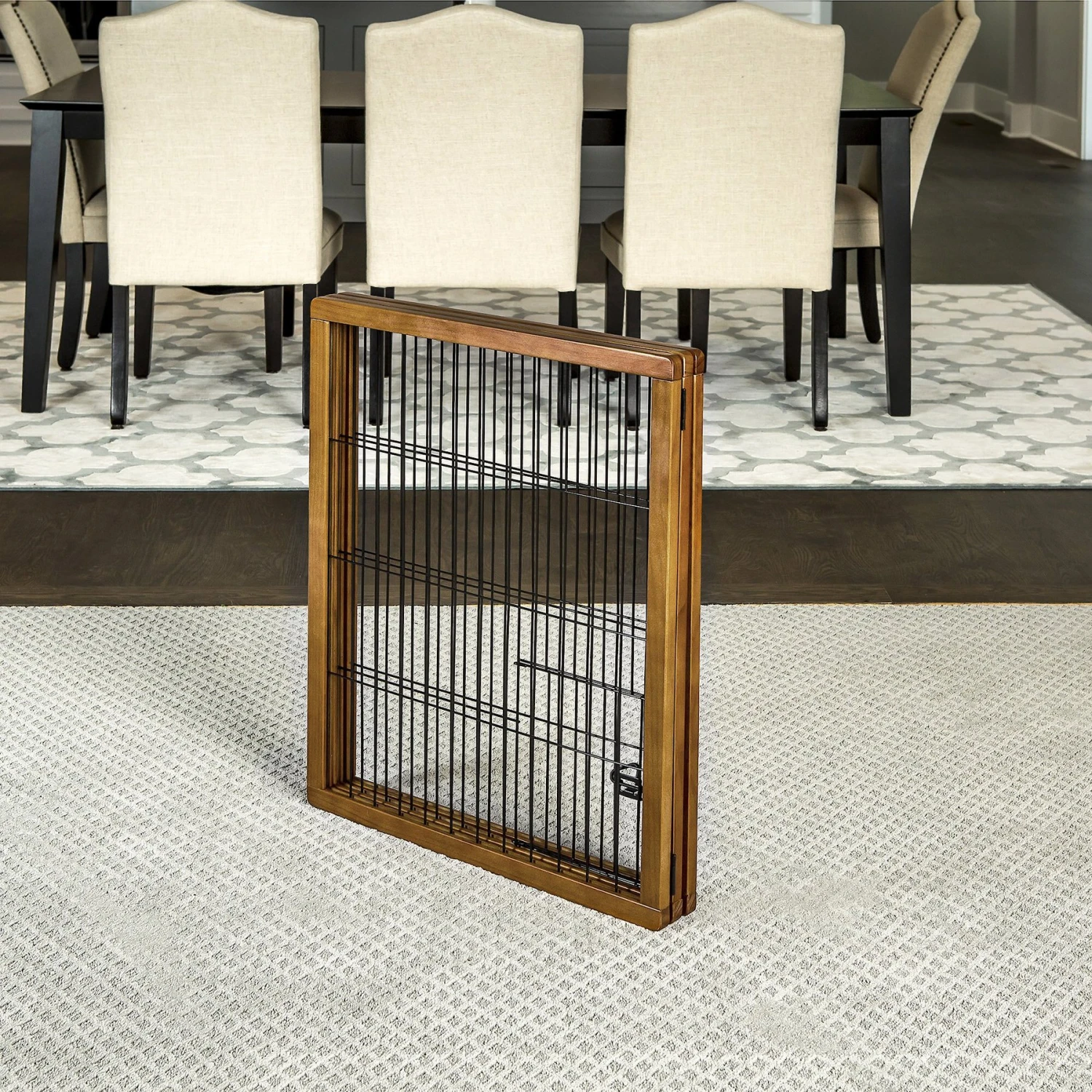 Carlson Pet Products 28-in Extra Tall Freestanding Dog Gate, Brown, Large 7 Carlson Pet Products 28-in Extra Tall Freestanding Dog Gate, Brown, Large - Image 5