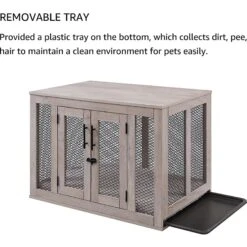 Unipaws Furniture Style Dog Crate, Weathered Gray -Dog Supplies 264632 PT5. AC SS1800 V1638232062