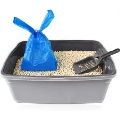 Doggie Walk Bags Baby Powder Scented Tie Handle Zoo Keeper Dog Poop Bags, Blue, 35 Count -Dog Supplies 264721 PT5. AC SS1800 V1610766480