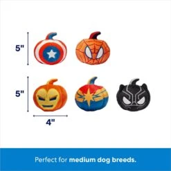 Marvel 's Halloween Heroes Pumpkin Plush Squeaky Dog Toy, 5 Count -Dog Supplies 267858 PT1. AC SS1800 V1689873151